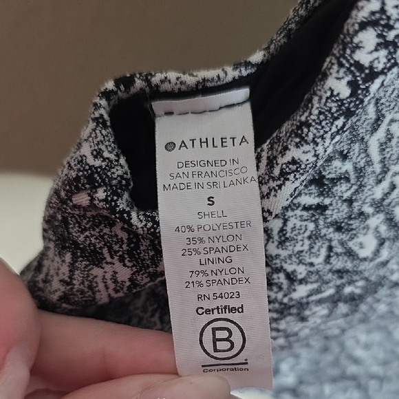 Athleta Exhale Moonflower Jacquard Set Black White Sports Bra & Leggings S/XS - Picture 6 of 16
